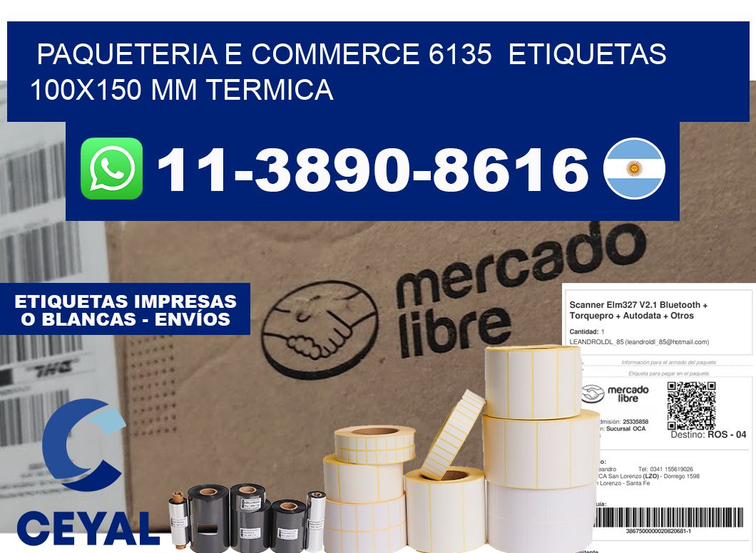 Paqueteria e commerce 6135 etiquetas 100x150 mm termica