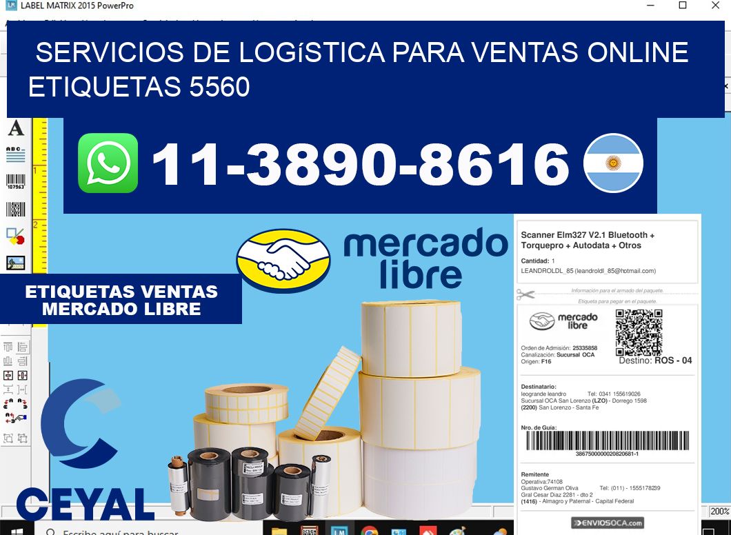 Servicios de logística para ventas online  etiquetas 5560