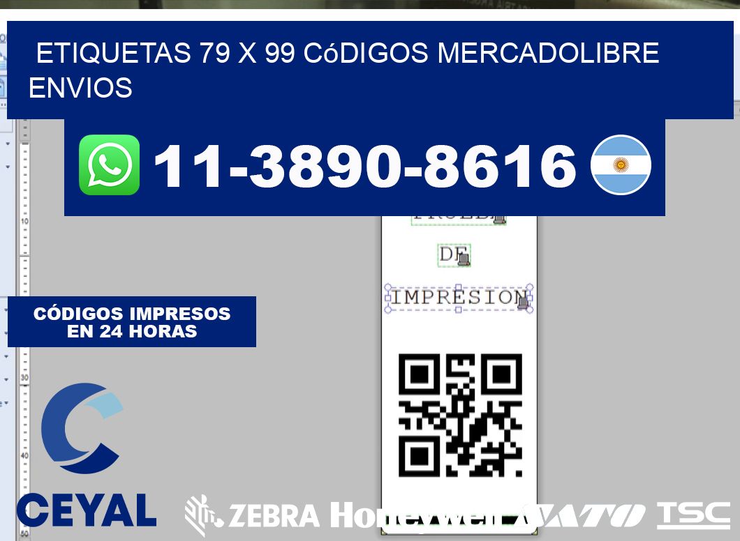 etiquetas 79 x 99 códigos mercadolibre envios