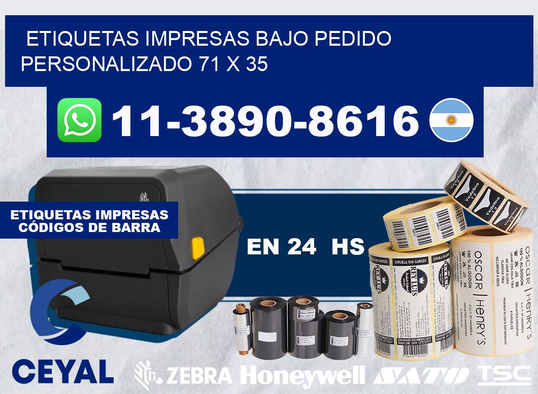 etiquetas impresas bajo pedido personalizado 71 x 35