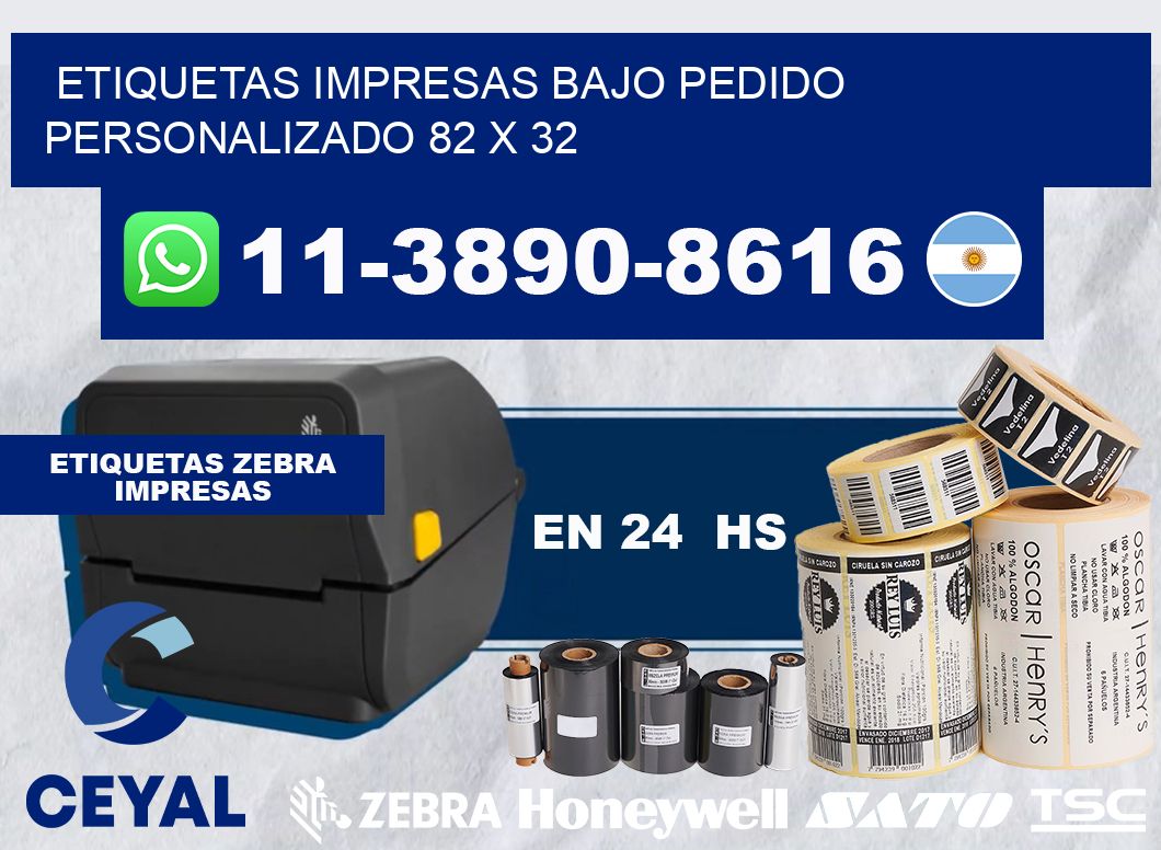 etiquetas impresas bajo pedido personalizado 82 x 32