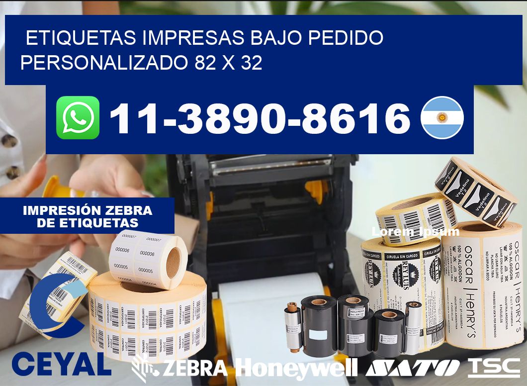 etiquetas impresas bajo pedido personalizado 82 x 32