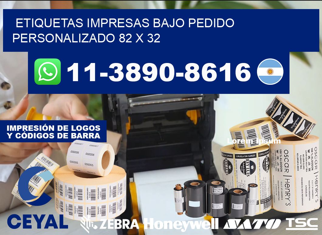 etiquetas impresas bajo pedido personalizado 82 x 32