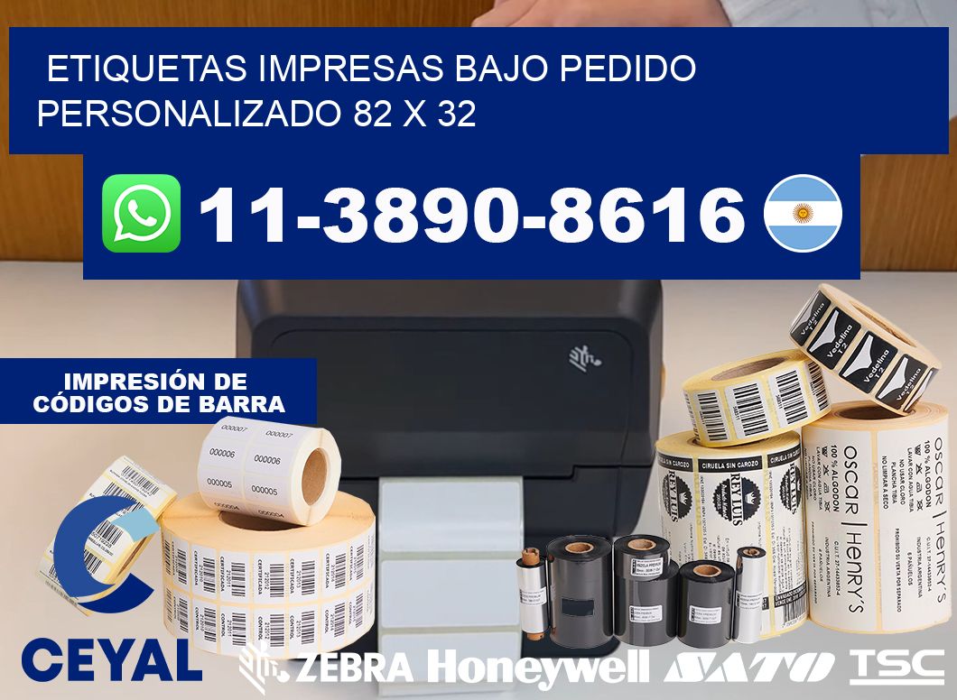 etiquetas impresas bajo pedido personalizado 82 x 32