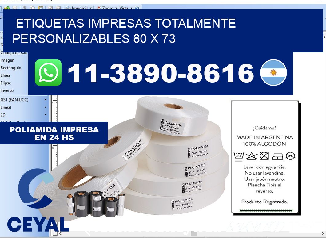 etiquetas impresas totalmente personalizables 80 x 73