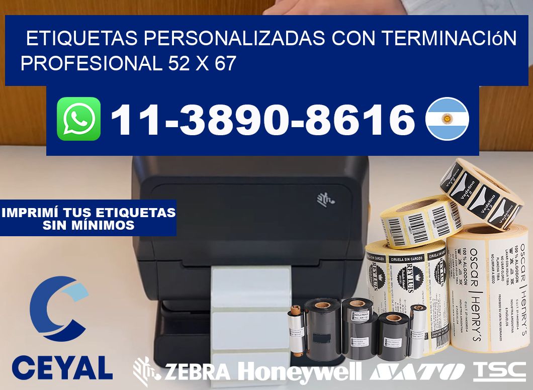 etiquetas personalizadas con terminación profesional 52 x 67