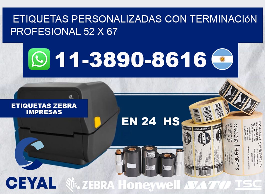 etiquetas personalizadas con terminación profesional 52 x 67