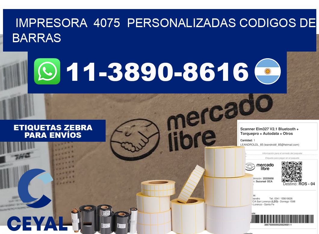 impresora 4075 personalizadas codigos de barras
