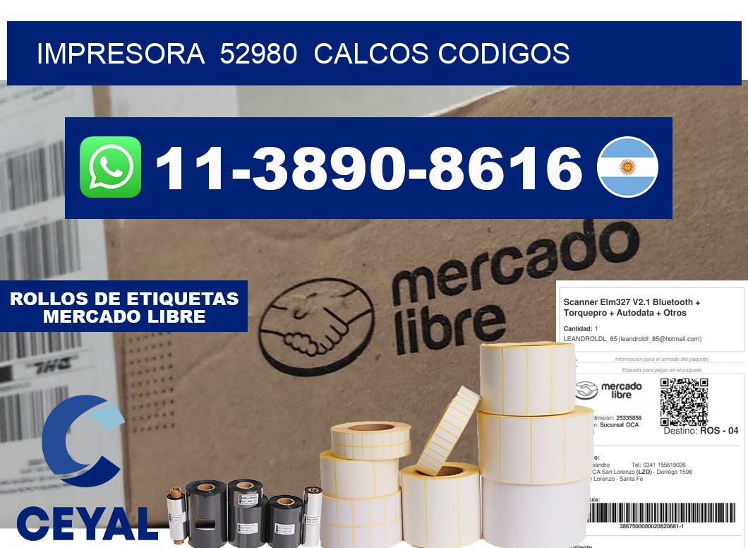 impresora  52980  calcos codigos