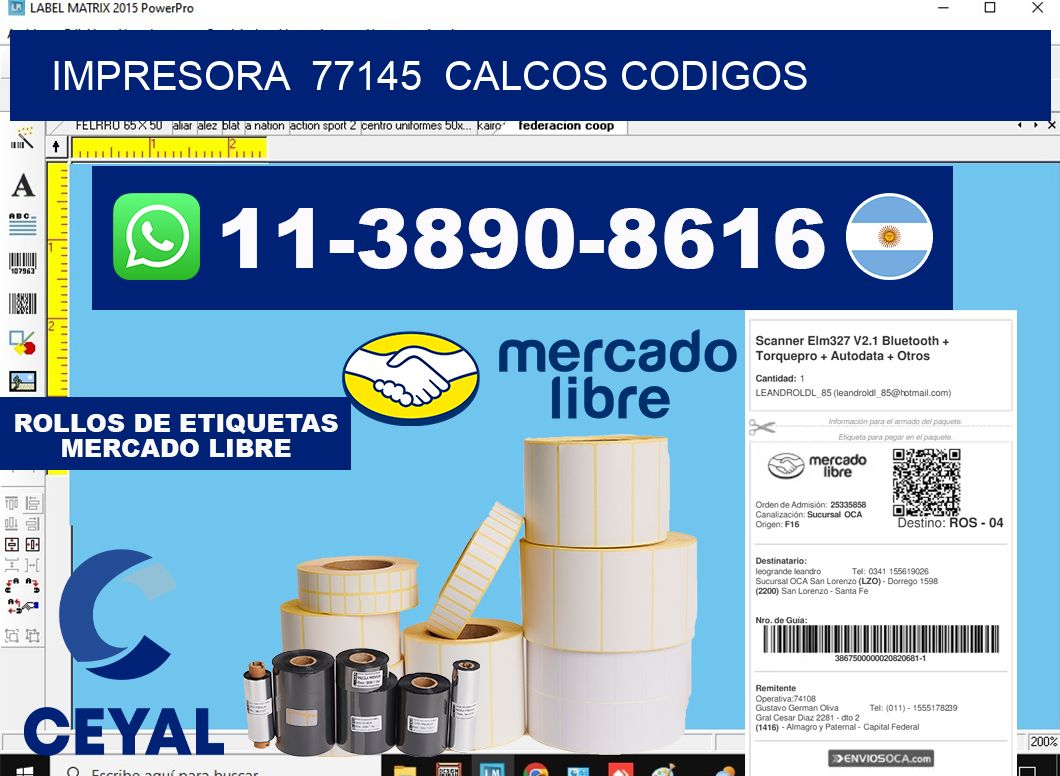 impresora 77145 calcos codigos