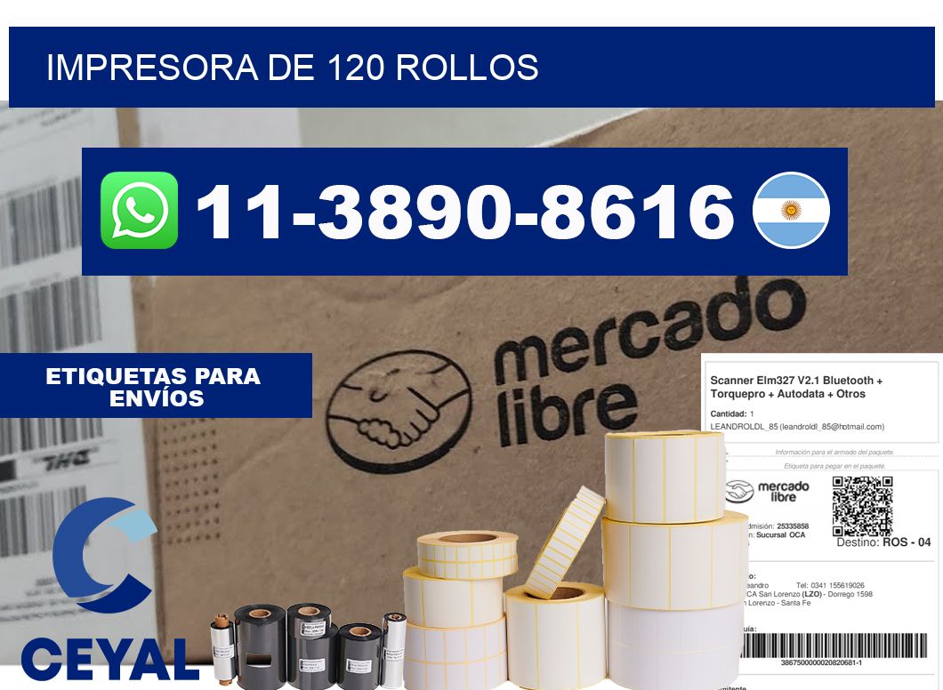 impresora de 120 rollos