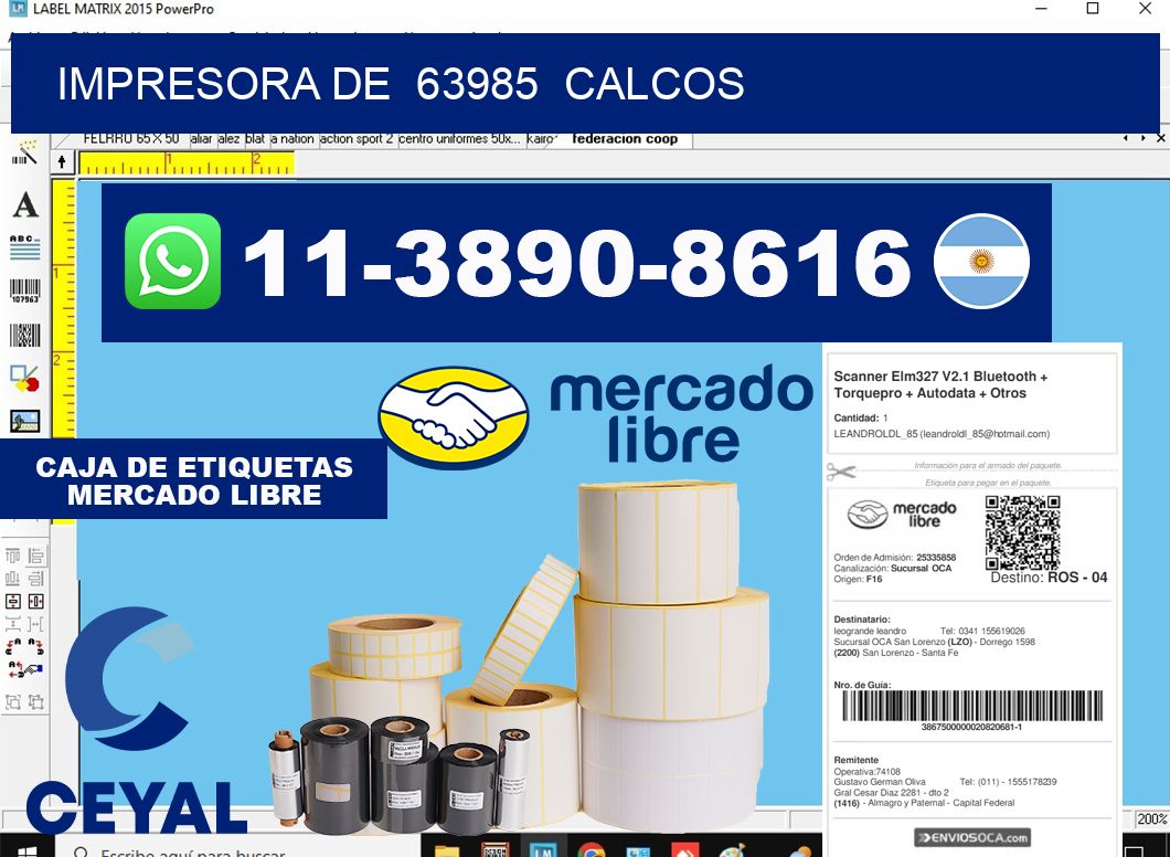 impresora de  63985  calcos