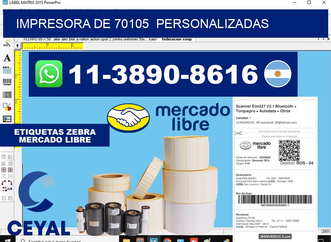 impresora de 70105  personalizadas