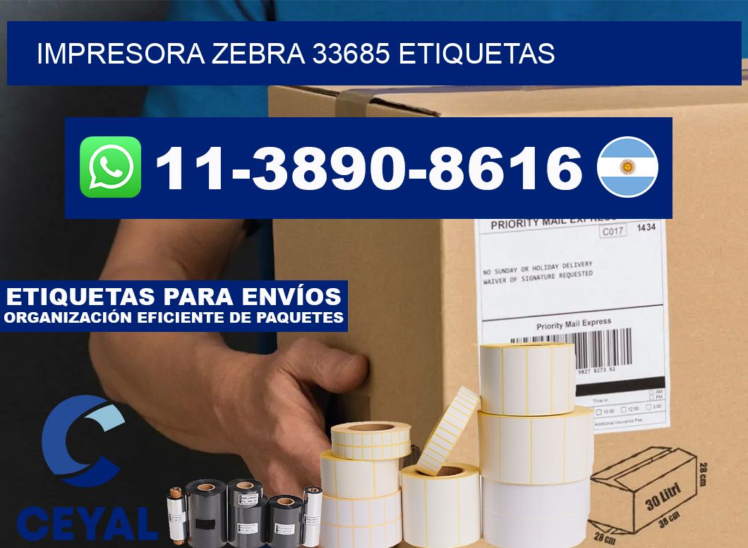 impresora zebra 33685 etiquetas
