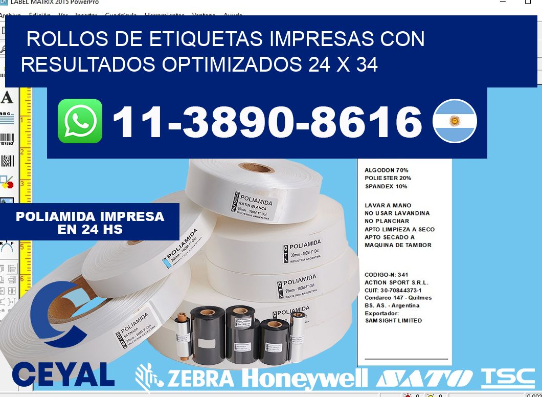 rollos de etiquetas impresas con resultados optimizados 24 x 34