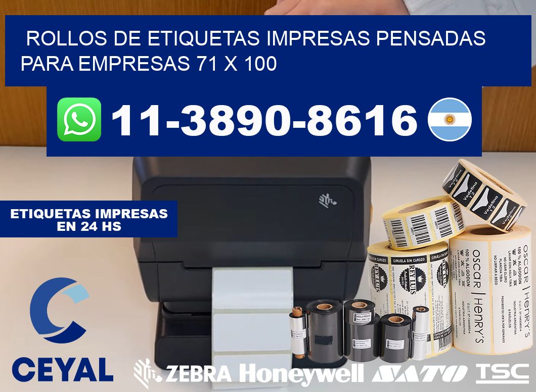 rollos de etiquetas impresas pensadas para empresas 71 x 100