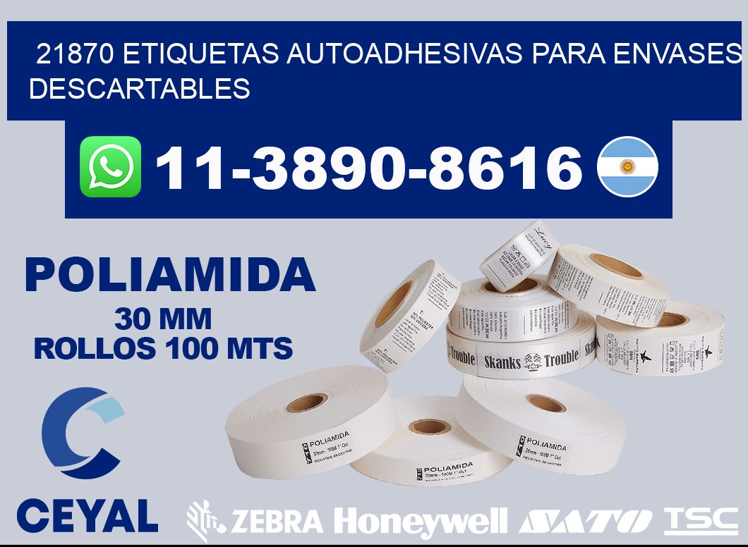 21870 etiquetas autoadhesivas para envases descartables