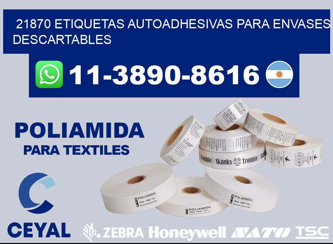 21870 etiquetas autoadhesivas para envases descartables