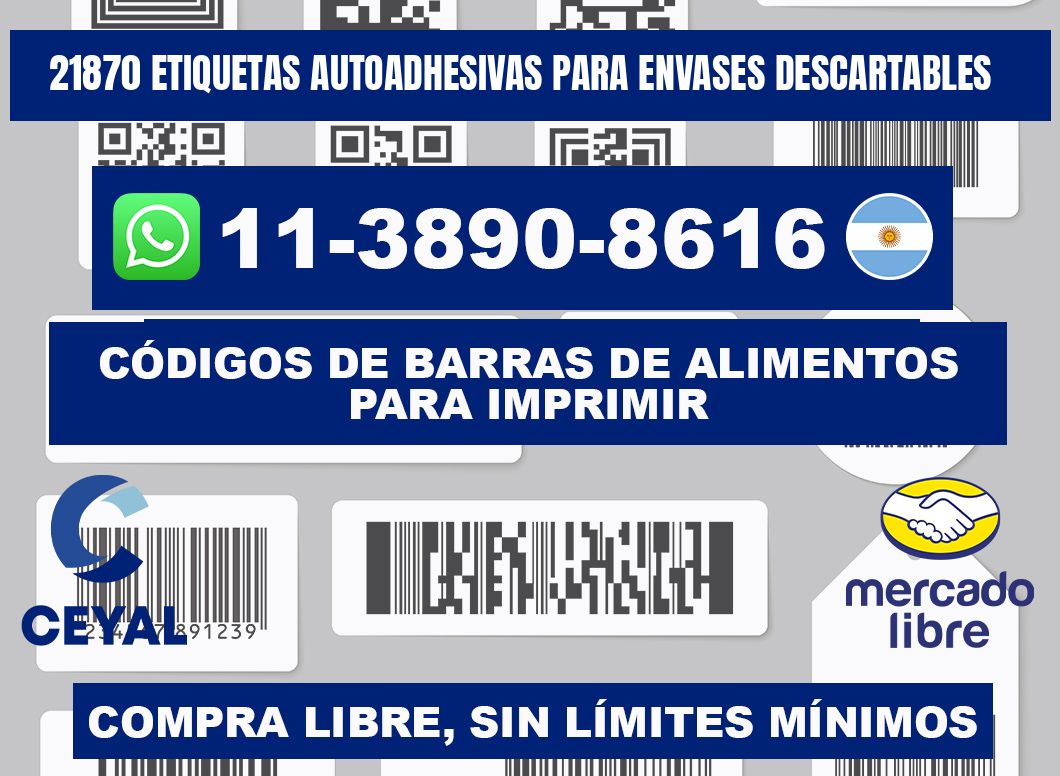 21870 etiquetas autoadhesivas para envases descartables