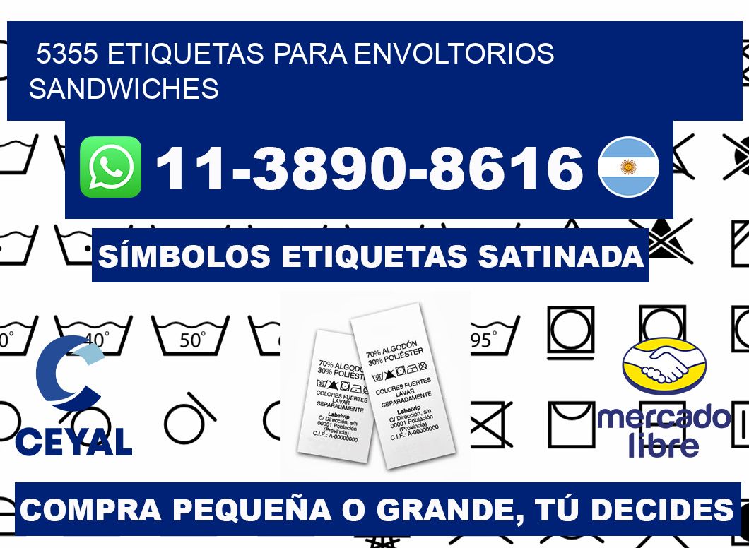 5355 etiquetas para envoltorios sandwiches