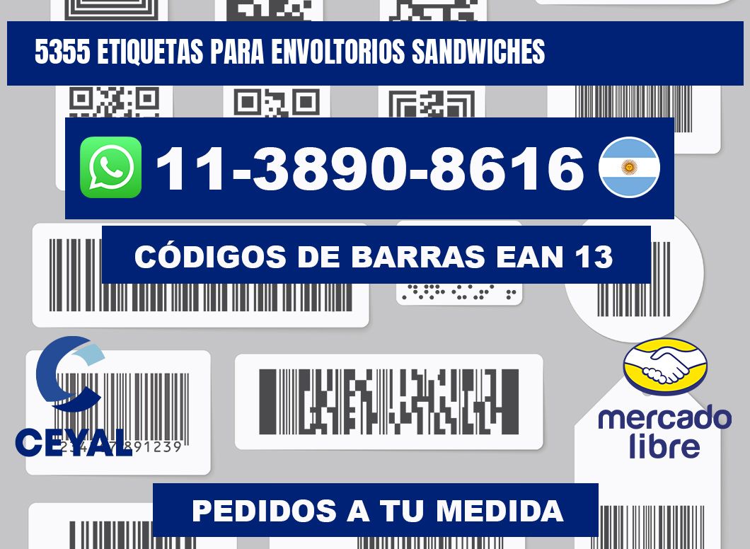 5355 etiquetas para envoltorios sandwiches