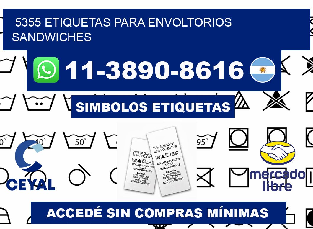 5355 etiquetas para envoltorios sandwiches