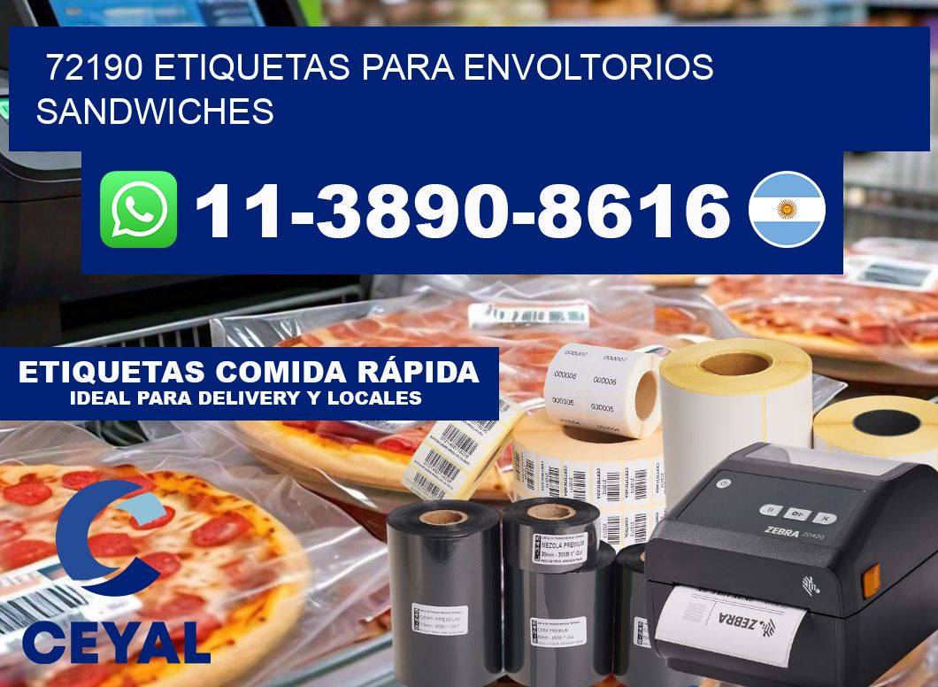 72190 etiquetas para envoltorios sandwiches