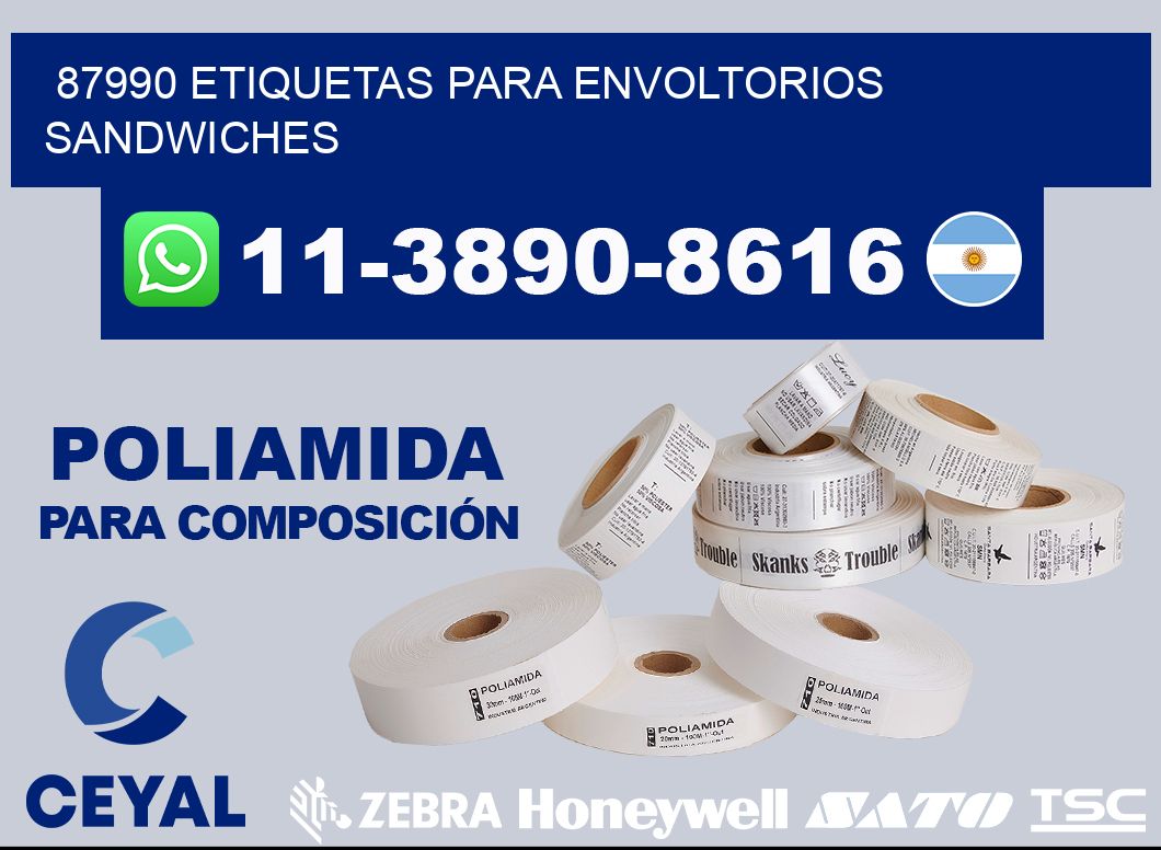 87990 etiquetas para envoltorios sandwiches