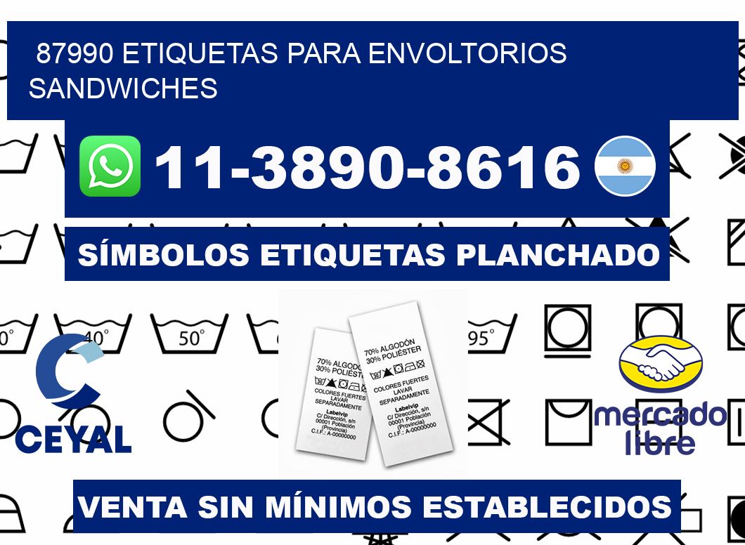 87990 etiquetas para envoltorios sandwiches