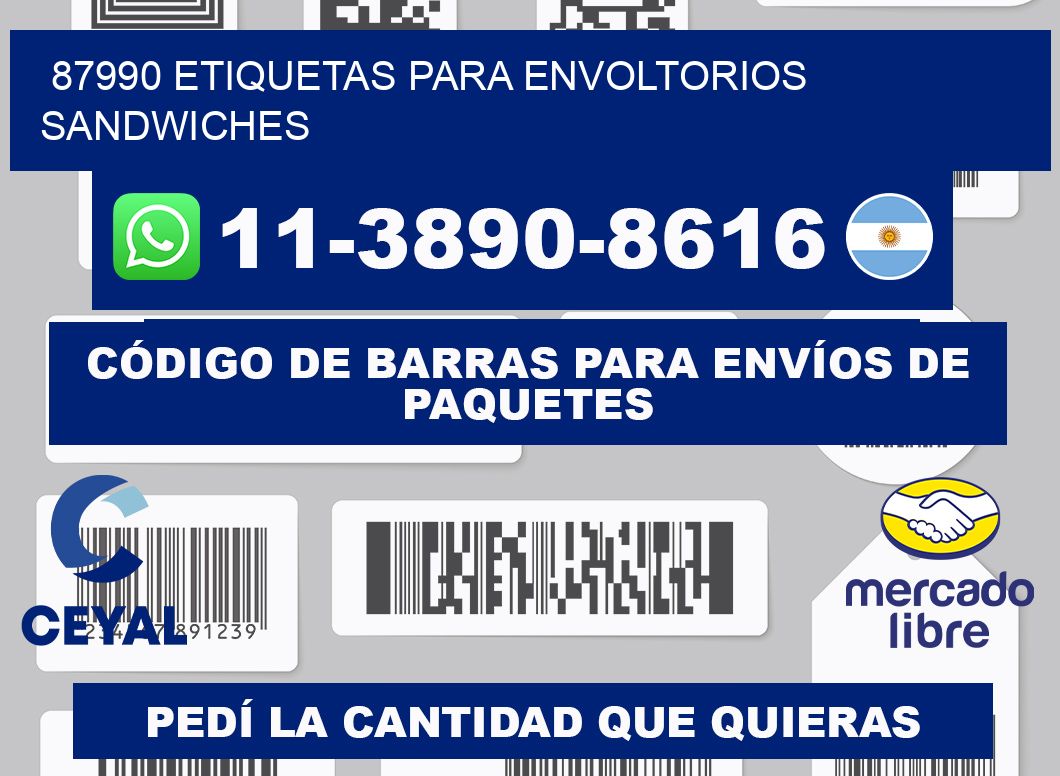87990 etiquetas para envoltorios sandwiches