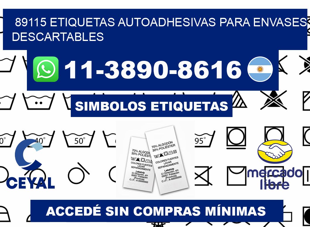 89115 etiquetas autoadhesivas para envases descartables