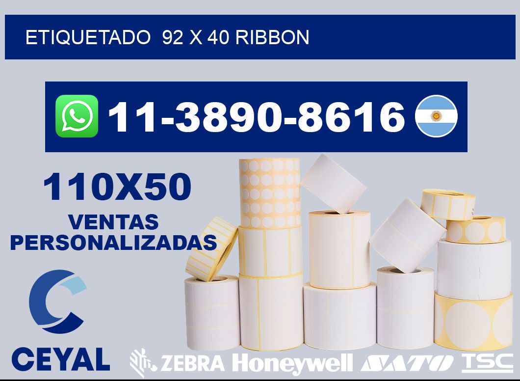 Etiquetado 92 x 40 ribbon