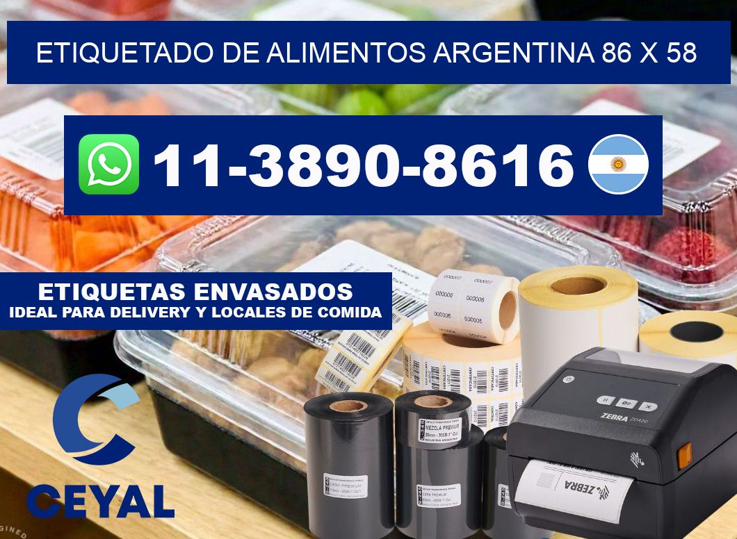 Etiquetado de alimentos Argentina 86 x 58