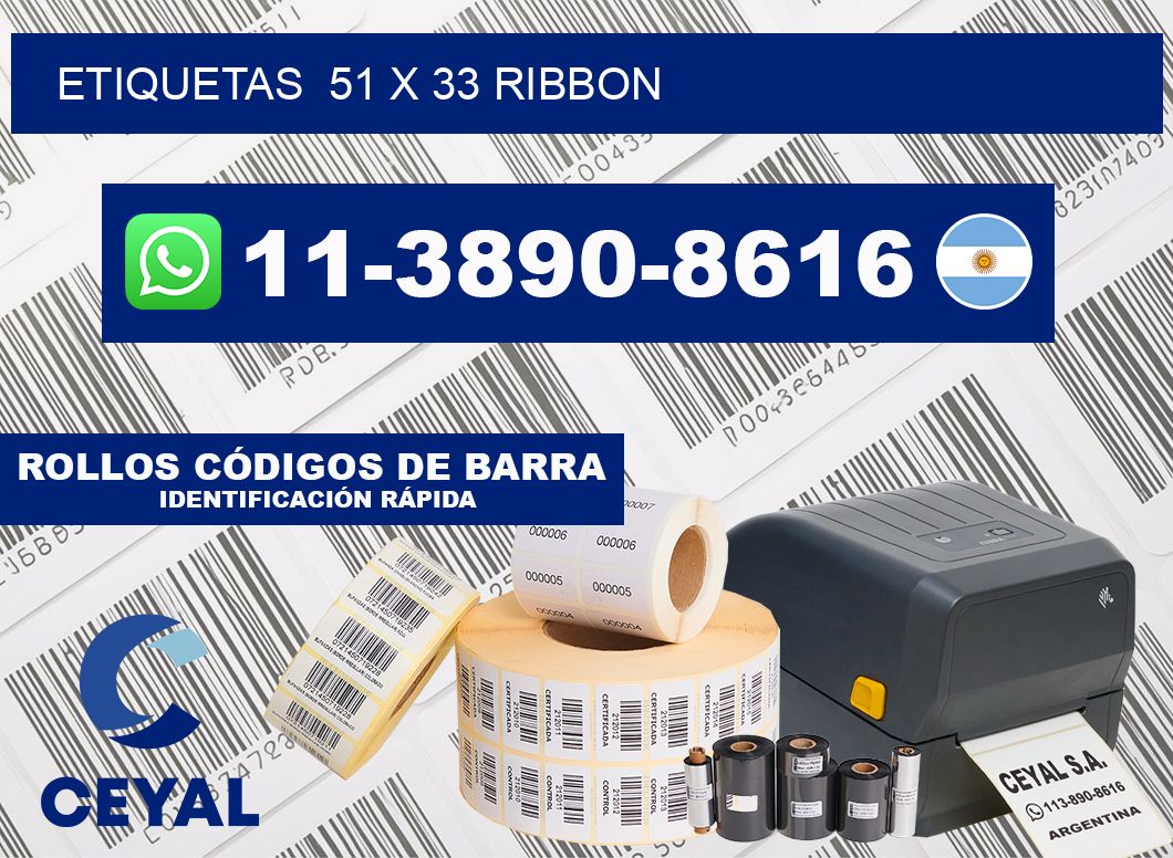 Etiquetas  51 x 33 ribbon
