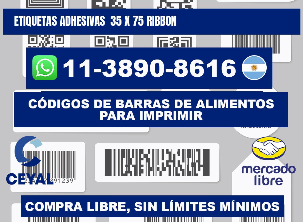 Etiquetas adhesivas  35 x 75 ribbon