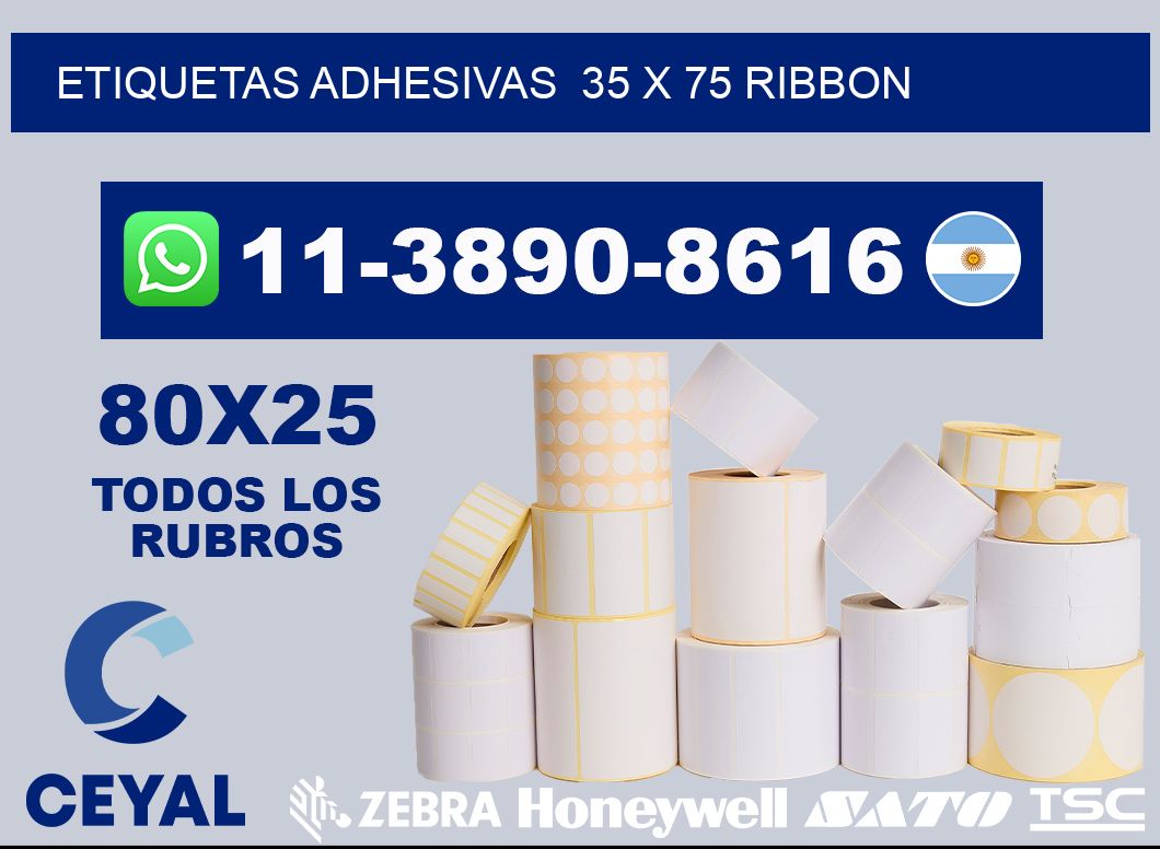 Etiquetas adhesivas  35 x 75 ribbon
