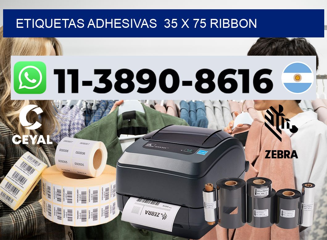 Etiquetas adhesivas  35 x 75 ribbon