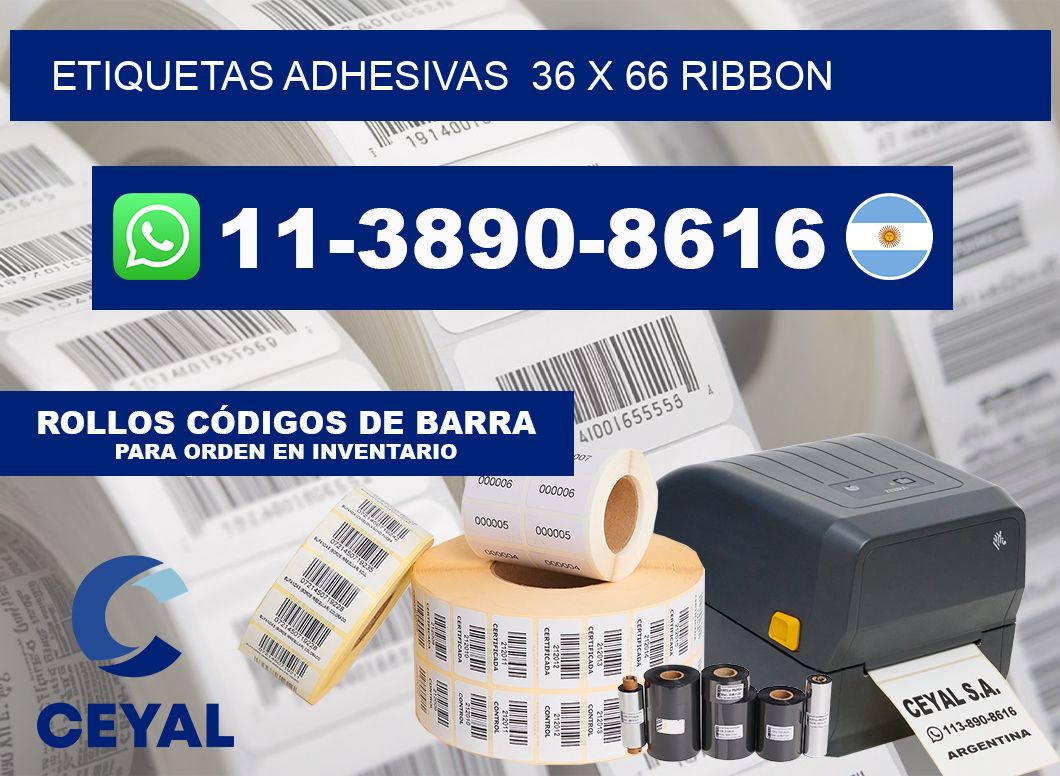 Etiquetas adhesivas  36 x 66 ribbon