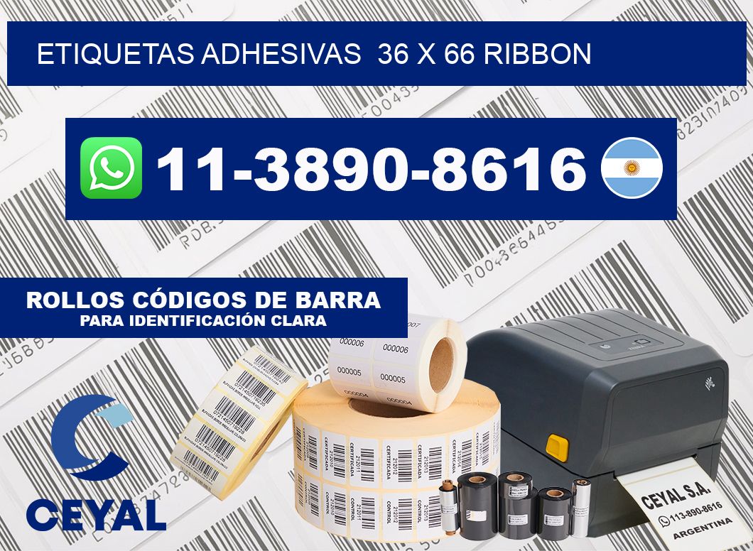 Etiquetas adhesivas  36 x 66 ribbon