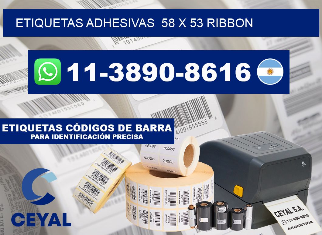Etiquetas adhesivas  58 x 53 ribbon