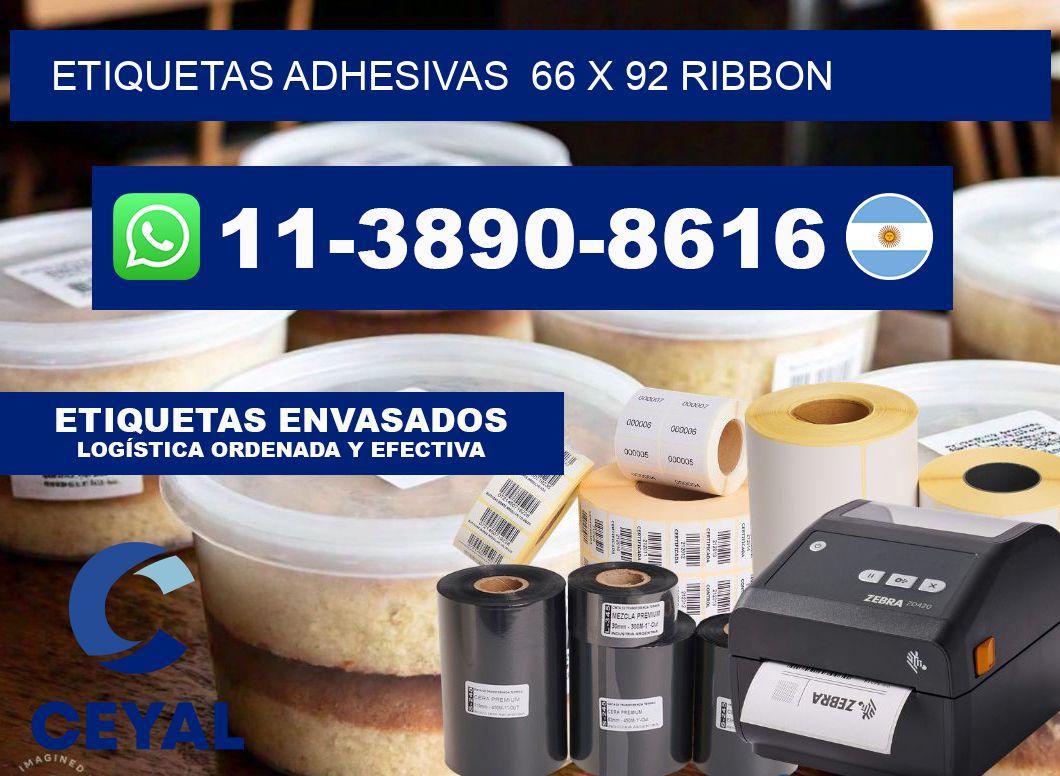 Etiquetas adhesivas  66 x 92 ribbon