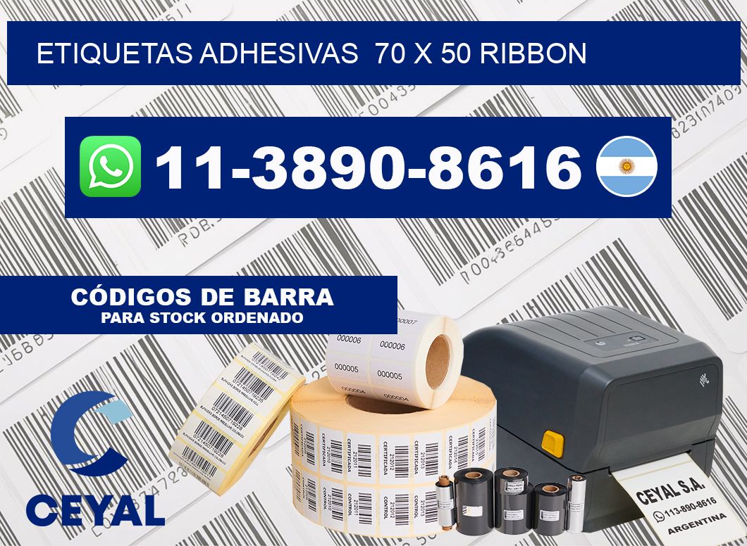 Etiquetas adhesivas  70 x 50 ribbon