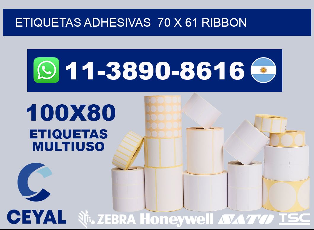 Etiquetas adhesivas  70 x 61 ribbon