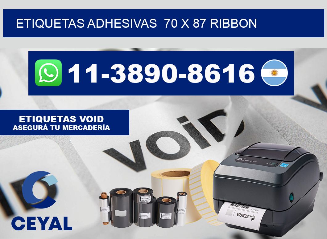 Etiquetas adhesivas 70 x 87 ribbon