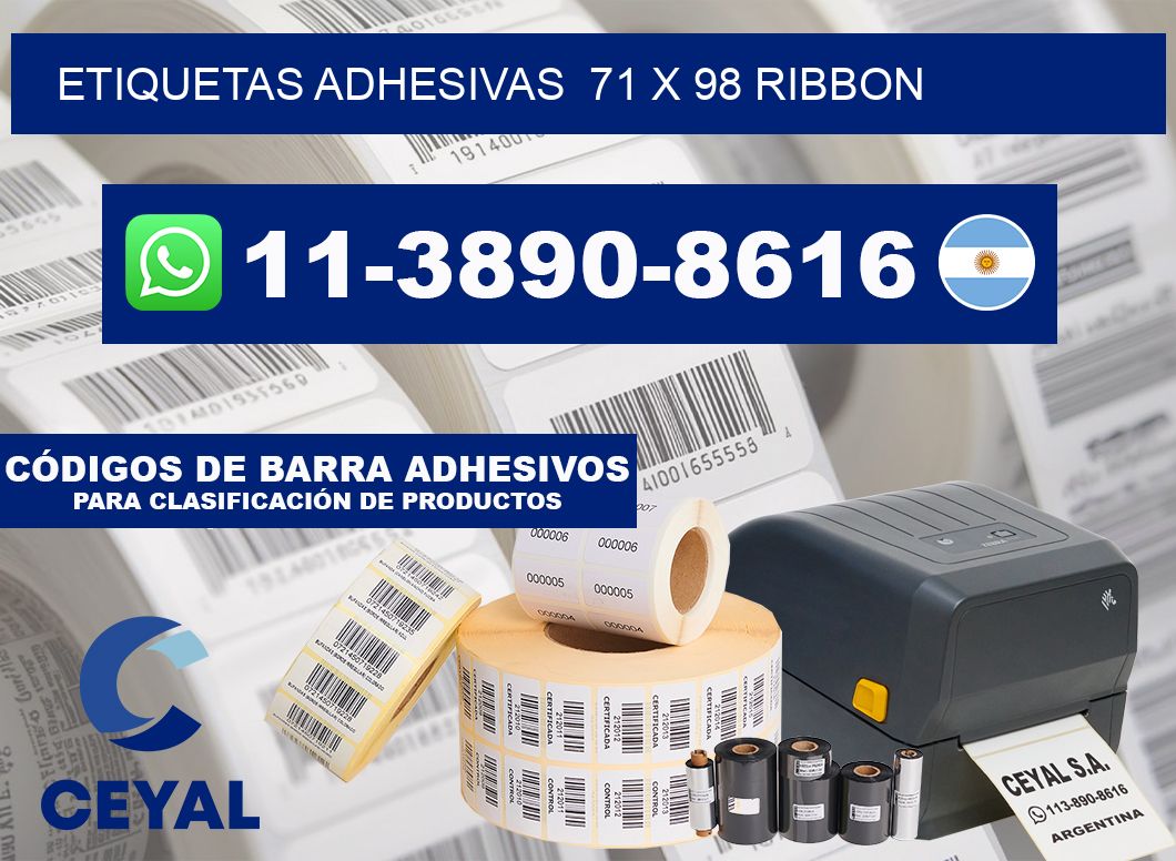 Etiquetas adhesivas  71 x 98 ribbon