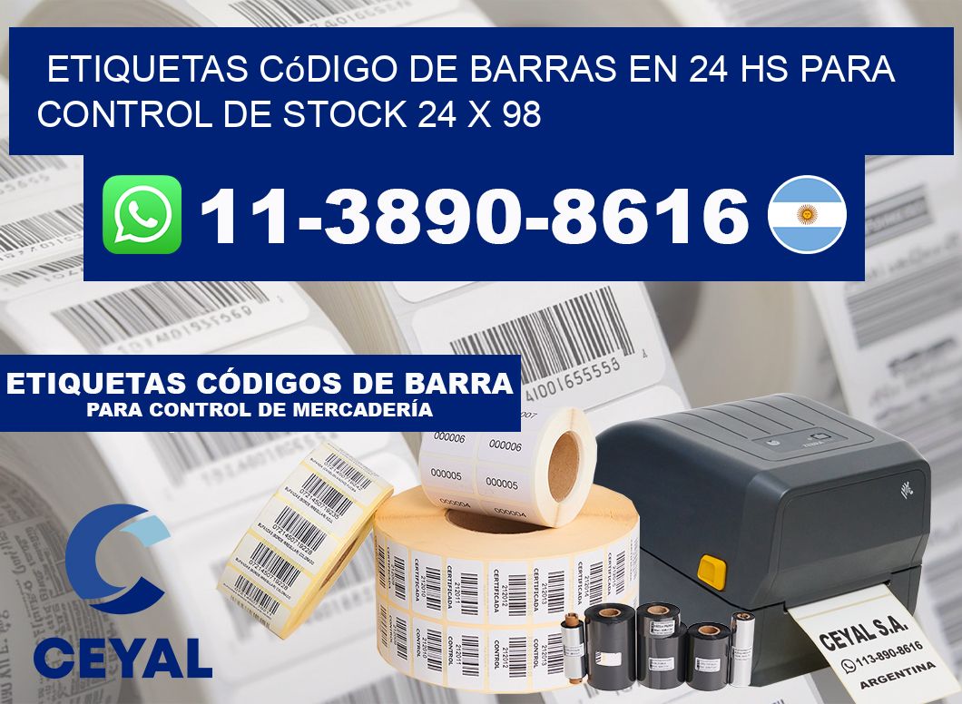 Etiquetas código de barras en 24 hs para control de stock 24 x 98