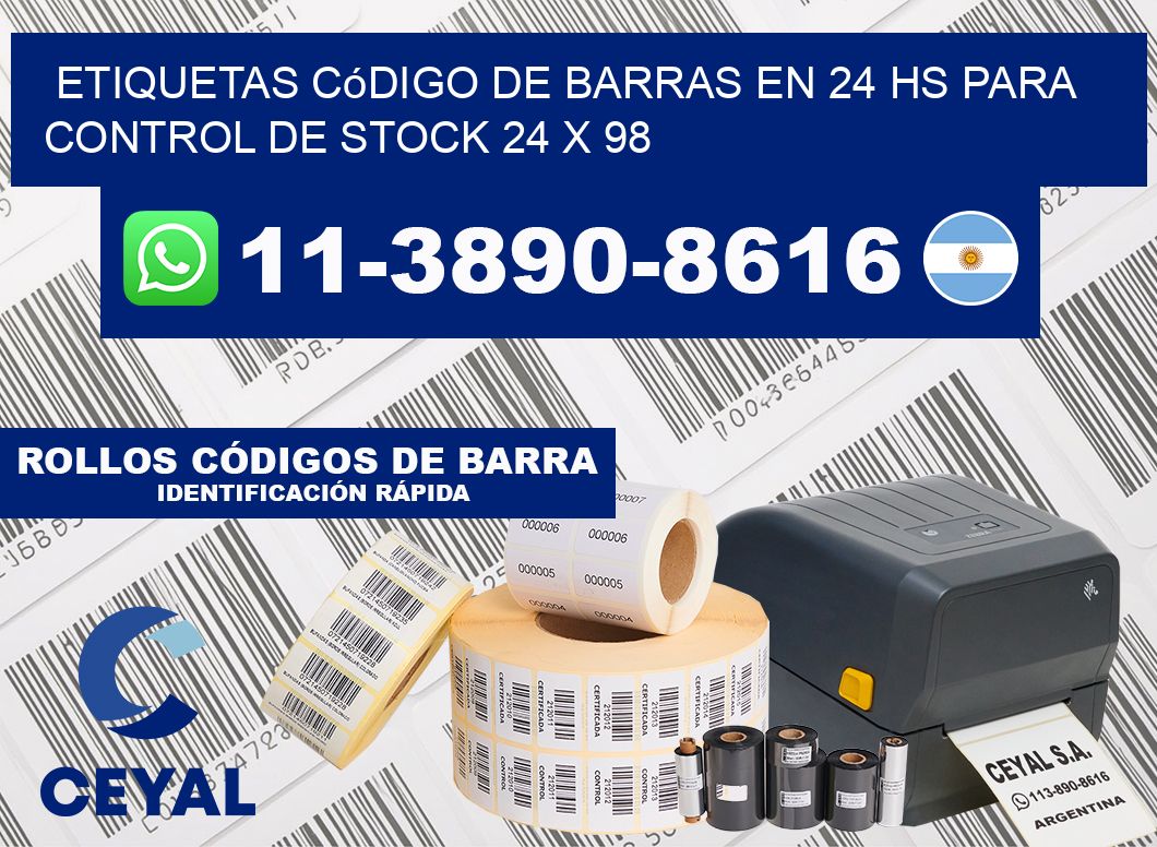 Etiquetas código de barras en 24 hs para control de stock 24 x 98