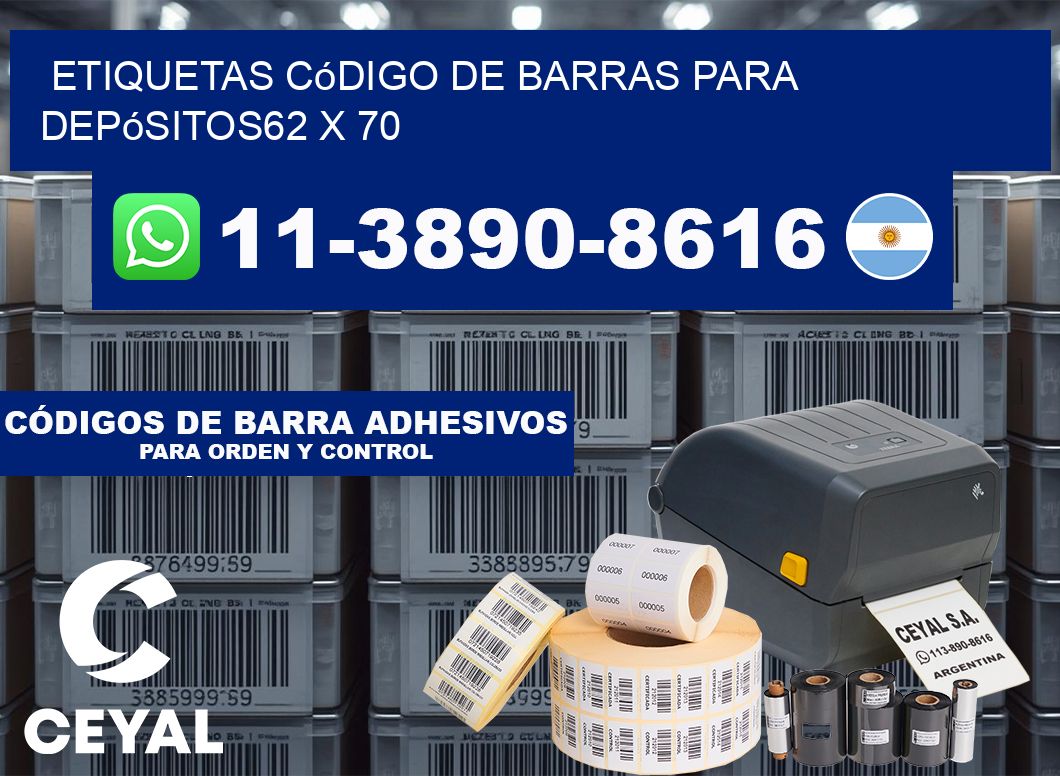 Etiquetas código de barras para depósitos62 x 70