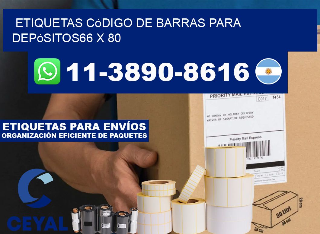 Etiquetas código de barras para depósitos66 x 80