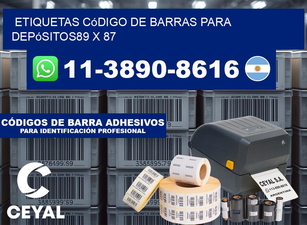 Etiquetas código de barras para depósitos89 x 87